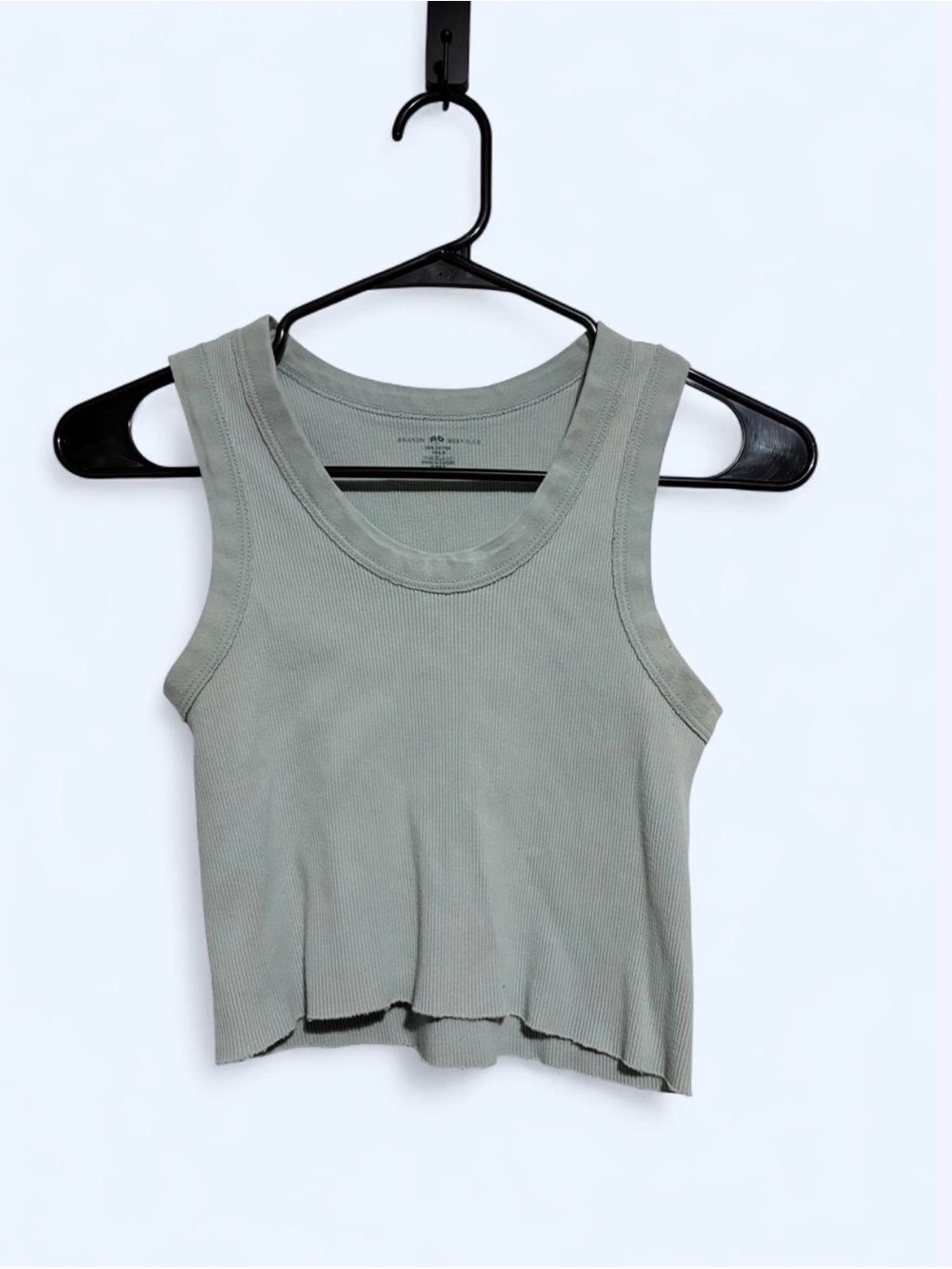 Brandy Melville Cropped Ribbed Tank in Sage
